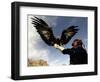 Takhuu Raising His Eagle, Golden Eagle Festival, Mongolia-Amos Nachoum-Framed Photographic Print