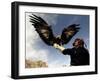 Takhuu Raising His Eagle, Golden Eagle Festival, Mongolia-Amos Nachoum-Framed Photographic Print