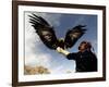 Takhuu Raising His Eagle, Golden Eagle Festival, Mongolia-Amos Nachoum-Framed Photographic Print