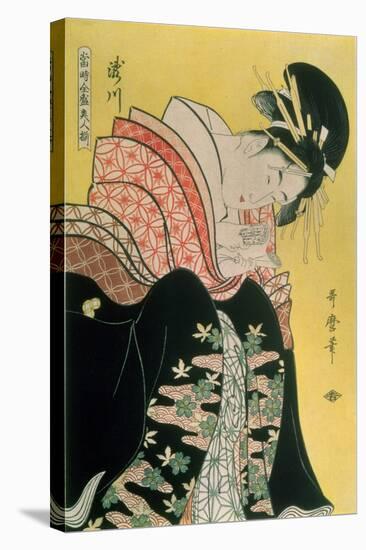 Takigawa from the Tea-House, Ogi-Kitagawa Utamaro-Stretched Canvas