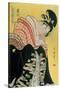 Takigawa from the Tea-House, Ogi-Kitagawa Utamaro-Stretched Canvas