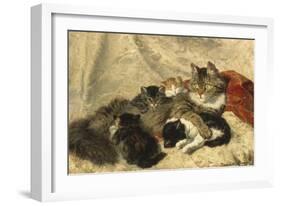 Taking a Cat Nap-Henriette Ronner-Knip-Framed Giclee Print