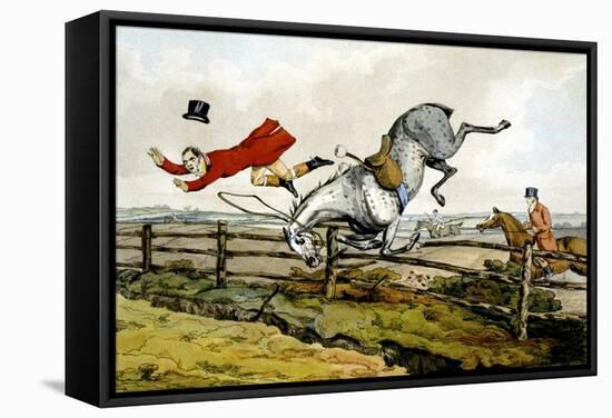 Taking a Tumble, from 'Qualified Horses and Unqualified Riders', 1815-Henry Thomas Alken-Framed Stretched Canvas