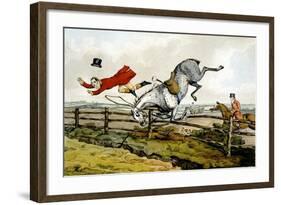 Taking a Tumble, from 'Qualified Horses and Unqualified Riders', 1815-Henry Thomas Alken-Framed Giclee Print