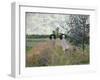 Taking a Walk Near Argenteuil-Claude Monet-Framed Giclee Print