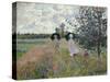 Taking a Walk Near Argenteuil-Claude Monet-Stretched Canvas