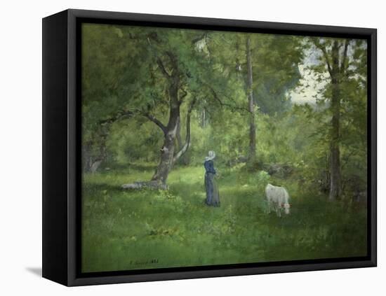 Taking a Walk-George Inness-Framed Stretched Canvas