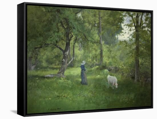 Taking a Walk-George Inness-Framed Stretched Canvas