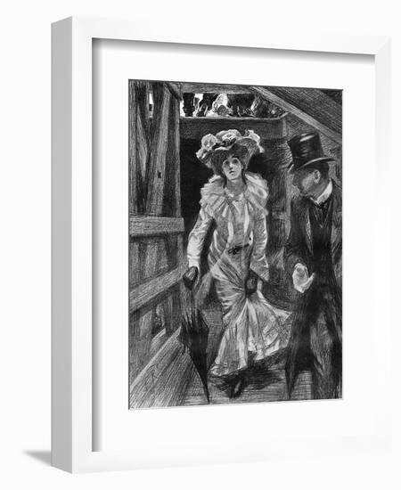 Taking Her Seat at the Abbey for the Coronation-Paul Renouard-Framed Art Print