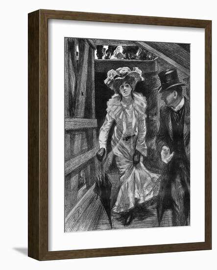 Taking Her Seat at the Abbey for the Coronation-Paul Renouard-Framed Art Print