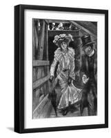 Taking Her Seat at the Abbey for the Coronation-Paul Renouard-Framed Art Print