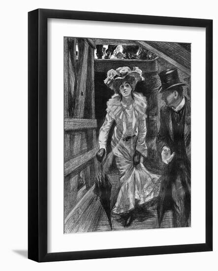 Taking Her Seat at the Abbey for the Coronation-Paul Renouard-Framed Art Print