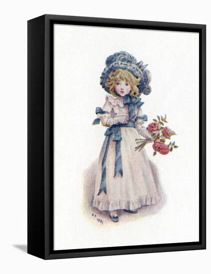 Taking in the roses' by Kate Greenaway-Kate Greenaway-Framed Stretched Canvas