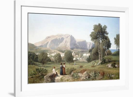 Taking in the View on the Island of Capri in the Gulf of Naples, 1853-Henri-Joseph Harpignies-Framed Giclee Print