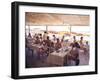 Taking Lunch in a Shaded Restaurant by the Shore in Juan Les Pins on the French Riviera, France-Ralph Crane-Framed Photographic Print