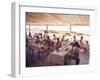 Taking Lunch in a Shaded Restaurant by the Shore in Juan Les Pins on the French Riviera, France-Ralph Crane-Framed Photographic Print
