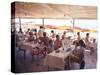 Taking Lunch in a Shaded Restaurant by the Shore in Juan Les Pins on the French Riviera, France-Ralph Crane-Stretched Canvas
