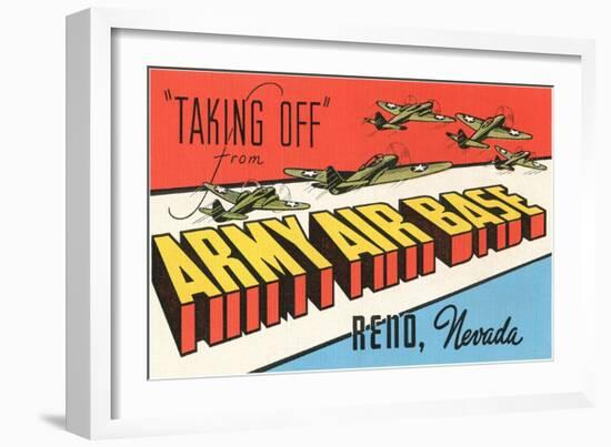 Taking Off, Army Air Base, Reno, Nevada-null-Framed Art Print