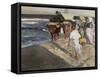 Taking Out the Boat-Joaquín Sorolla y Bastida-Framed Stretched Canvas