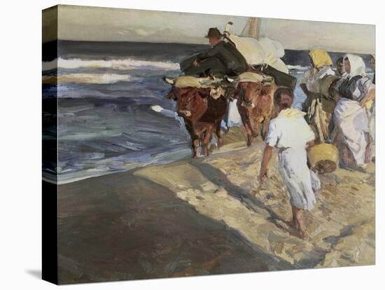 Taking Out the Boat-Joaquín Sorolla y Bastida-Stretched Canvas