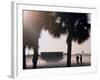 Taking Photos in the Fog Near the Countdown Clock for Space Shuttle Discovery, in Cape Canaveral-null-Framed Photographic Print