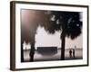 Taking Photos in the Fog Near the Countdown Clock for Space Shuttle Discovery, in Cape Canaveral-null-Framed Photographic Print