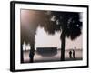 Taking Photos in the Fog Near the Countdown Clock for Space Shuttle Discovery, in Cape Canaveral-null-Framed Photographic Print