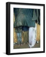 Taking Shelter from the Storm at Woodstock-Bill Eppridge-Framed Photographic Print