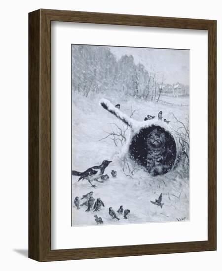 Taking Shelter-Louis Wain-Framed Giclee Print