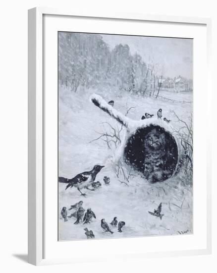 Taking Shelter-Louis Wain-Framed Giclee Print