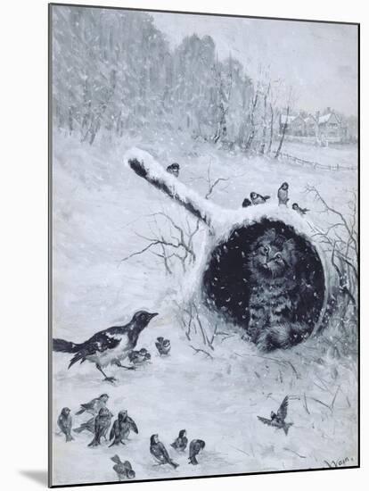 Taking Shelter-Louis Wain-Mounted Giclee Print