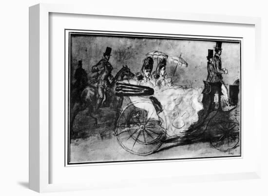 'Taking the Air', 19th century, (1930). Artist: Constantin Guys-Constantin Guys-Framed Giclee Print