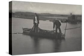 Taking up the Eel-Net ( levée du filet à anguilles )-Peter Henry Emerson-Stretched Canvas