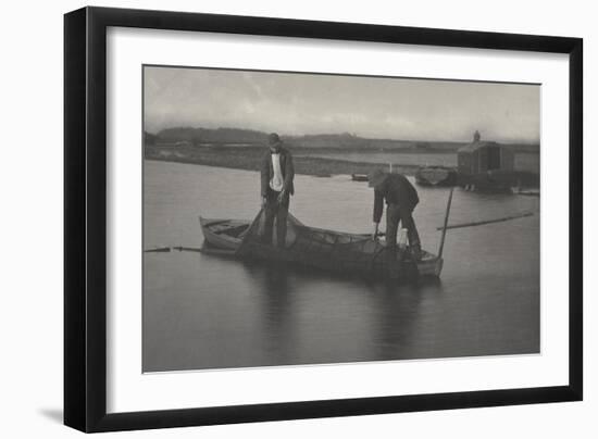 Taking up the Eel-Net ( levée du filet à anguilles )-Peter Henry Emerson-Framed Giclee Print