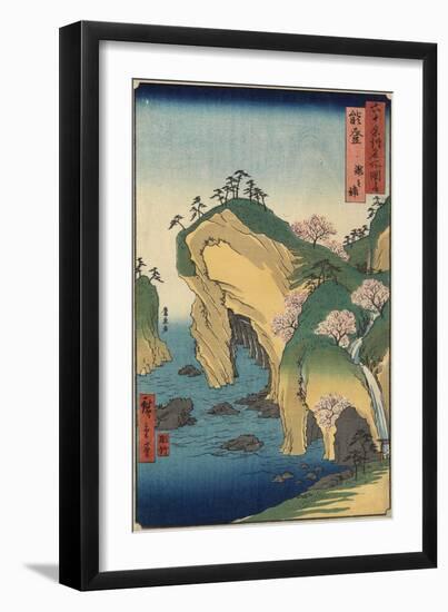 Takinoura Beach, Noto Province, September 1853-Utagawa Hiroshige-Framed Giclee Print