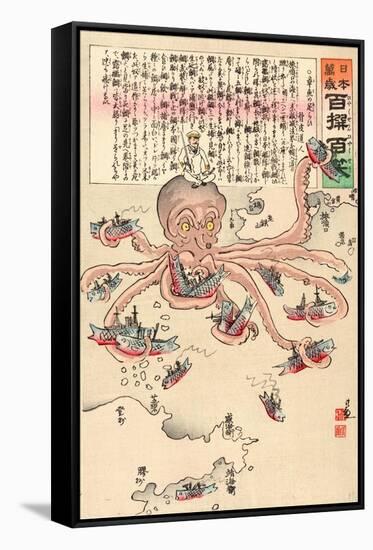 Tako No Asirai-Kobayashi Kiyochika-Framed Stretched Canvas