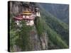 Taktsang (Tiger's Nest) Dzong Perched on Edge of Steep Cliff, Paro Valley, Bhutan-Keren Su-Stretched Canvas