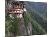Taktsang (Tiger's Nest) Dzong Perched on Edge of Steep Cliff, Paro Valley, Bhutan-Keren Su-Mounted Photographic Print