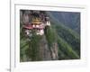 Taktsang (Tiger's Nest) Dzong Perched on Edge of Steep Cliff, Paro Valley, Bhutan-Keren Su-Framed Photographic Print