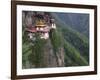 Taktsang (Tiger's Nest) Dzong Perched on Edge of Steep Cliff, Paro Valley, Bhutan-Keren Su-Framed Photographic Print