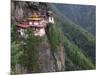 Taktsang (Tiger's Nest) Dzong Perched on Edge of Steep Cliff, Paro Valley, Bhutan-Keren Su-Mounted Photographic Print