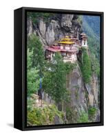 Taktsang (Tiger's Nest) Dzong Perched on Edge of Steep Cliff, Paro Valley, Bhutan-Keren Su-Framed Stretched Canvas