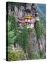 Taktsang (Tiger's Nest) Dzong Perched on Edge of Steep Cliff, Paro Valley, Bhutan-Keren Su-Stretched Canvas