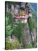 Taktsang (Tiger's Nest) Dzong Perched on Edge of Steep Cliff, Paro Valley, Bhutan-Keren Su-Stretched Canvas