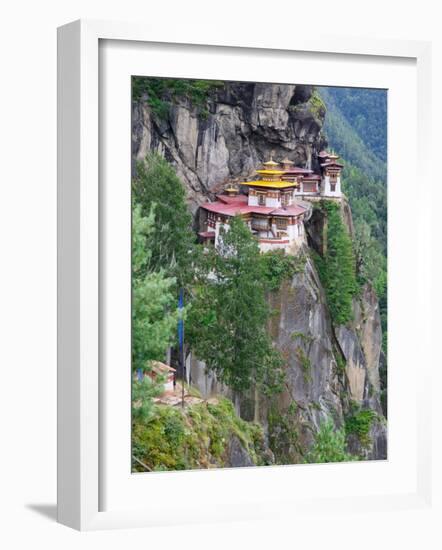 Taktsang (Tiger's Nest) Dzong Perched on Edge of Steep Cliff, Paro Valley, Bhutan-Keren Su-Framed Photographic Print