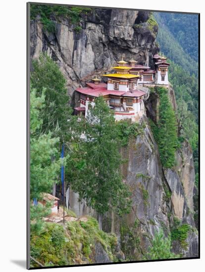 Taktsang (Tiger's Nest) Dzong Perched on Edge of Steep Cliff, Paro Valley, Bhutan-Keren Su-Mounted Photographic Print