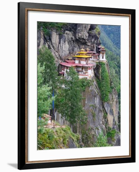 Taktsang (Tiger's Nest) Dzong Perched on Edge of Steep Cliff, Paro Valley, Bhutan-Keren Su-Framed Photographic Print