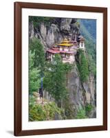 Taktsang (Tiger's Nest) Dzong Perched on Edge of Steep Cliff, Paro Valley, Bhutan-Keren Su-Framed Photographic Print