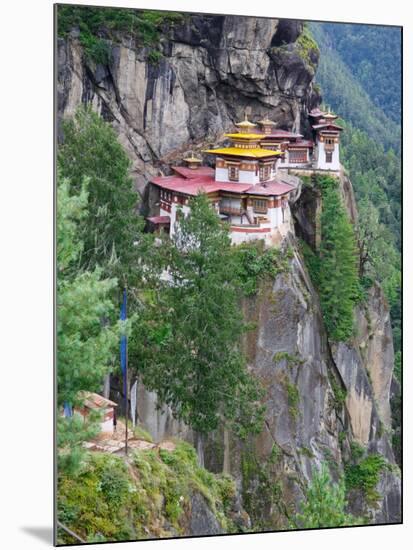 Taktsang (Tiger's Nest) Dzong Perched on Edge of Steep Cliff, Paro Valley, Bhutan-Keren Su-Mounted Photographic Print