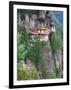 Taktsang (Tiger's Nest) Dzong Perched on Edge of Steep Cliff, Paro Valley, Bhutan-Keren Su-Framed Photographic Print